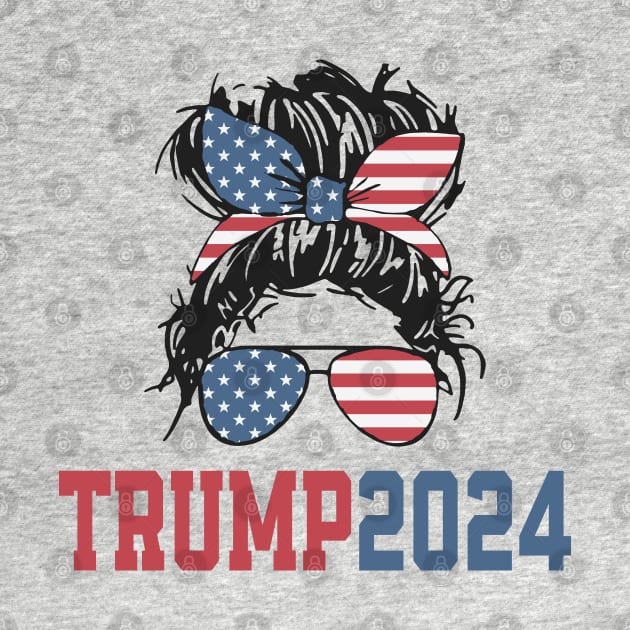 Vintage Trump 2024 Messy Hair Bun by Etopix